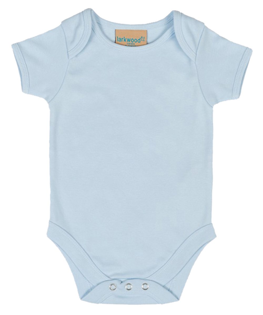 Pale Blue Short-sleeved bodysuit with envelope neck opening