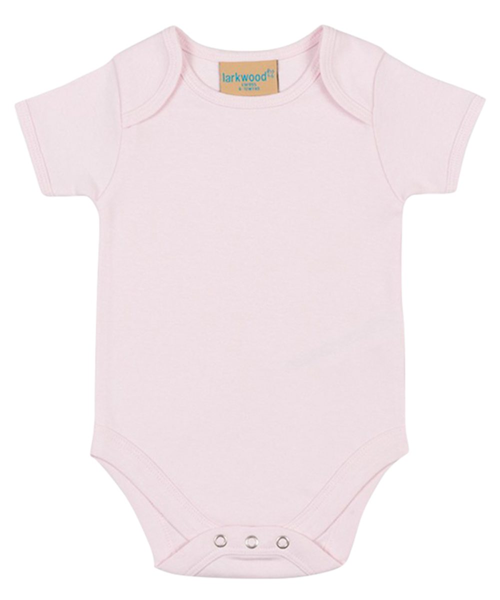 Pale Pink Short-sleeved bodysuit with envelope neck opening