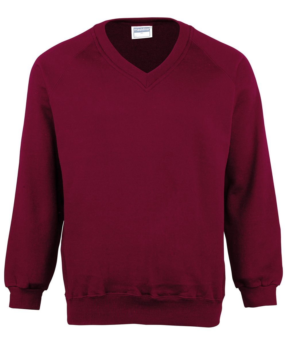 Burgundy Kids Coloursure™ v-neck sweatshirt