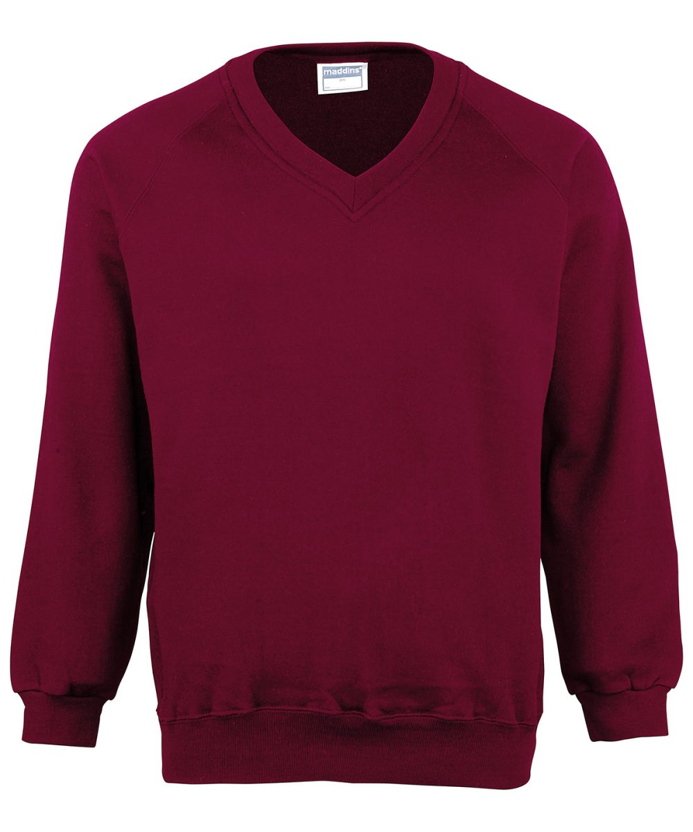 Burgundy Coloursure™ v-neck sweatshirt