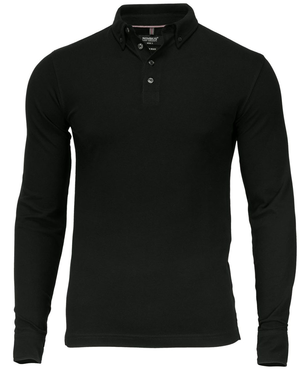 Black Carlington – deluxe long sleeve polo