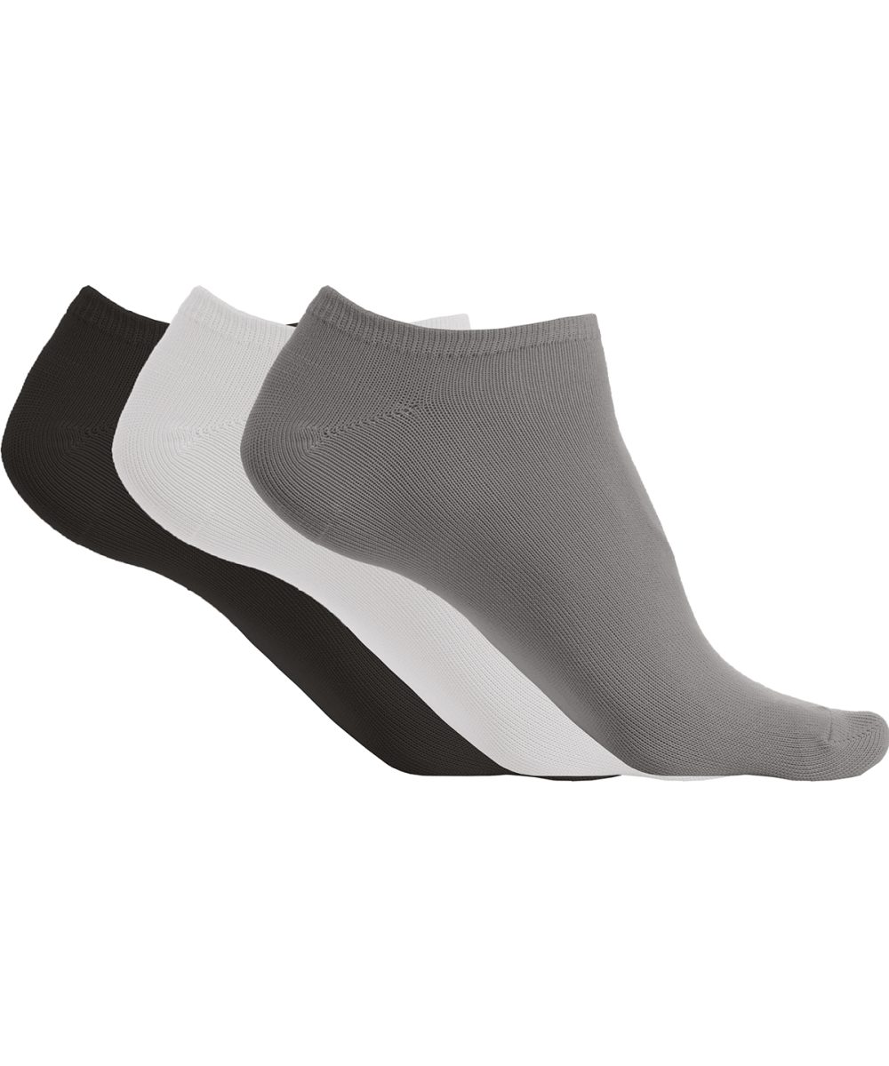 Storm Grey/White/Black Microfibre sneaker socks (3 pairs per pack)