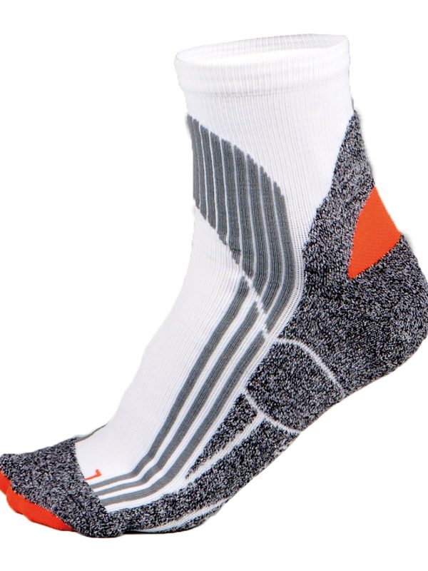 White/Grey/Orange Technical sports socks