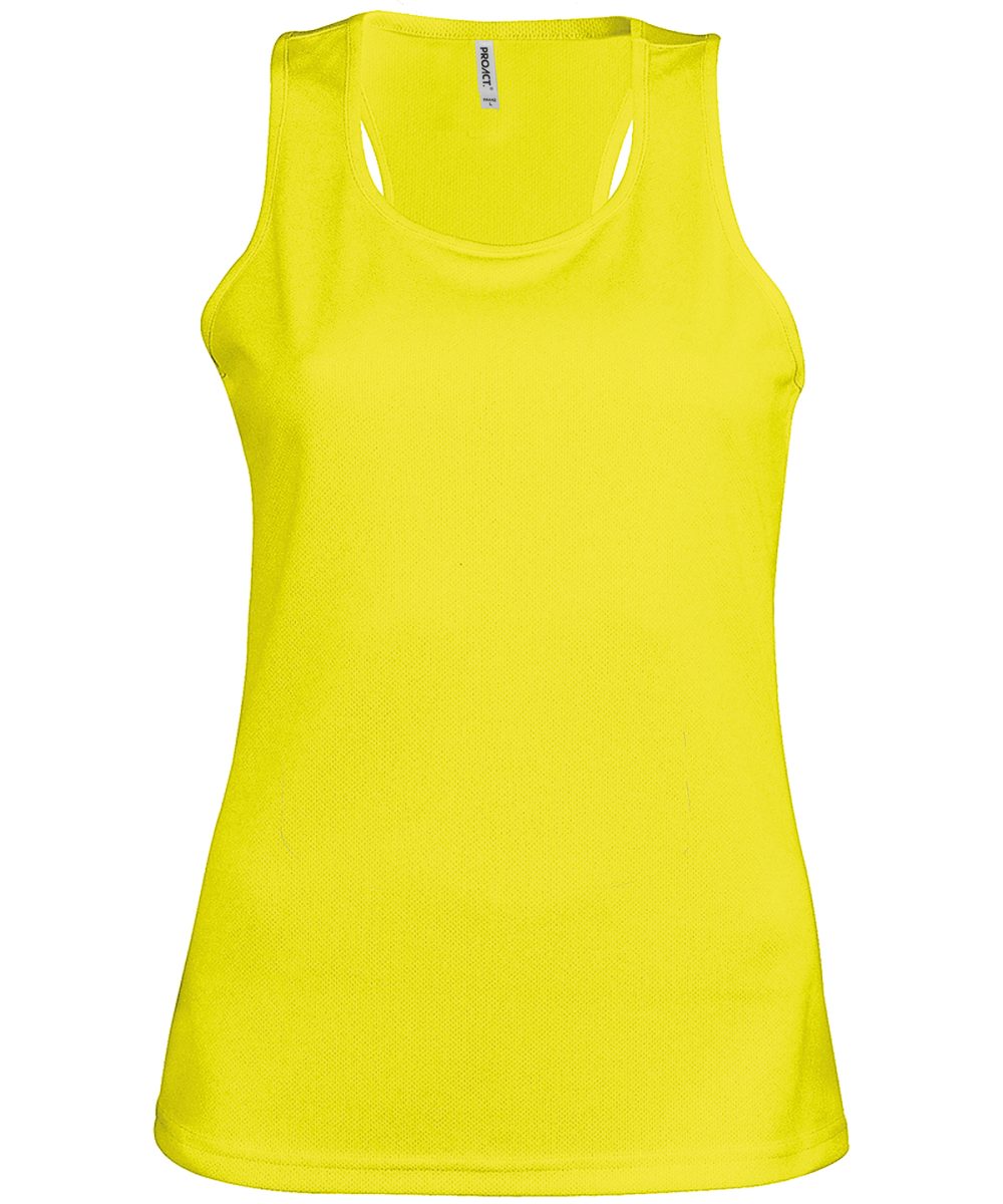 Fluorescent Yellow Ladies' sports vest