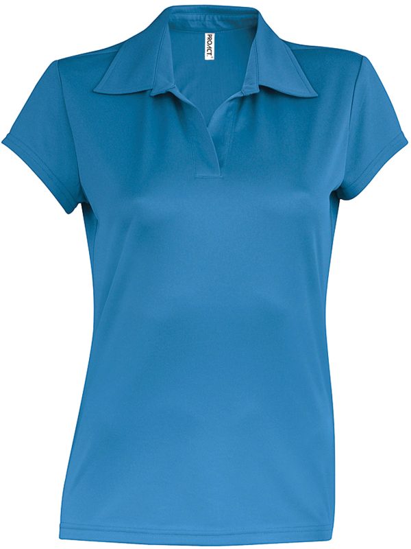 Aqua Blue Ladies' short-sleeved polo shirt