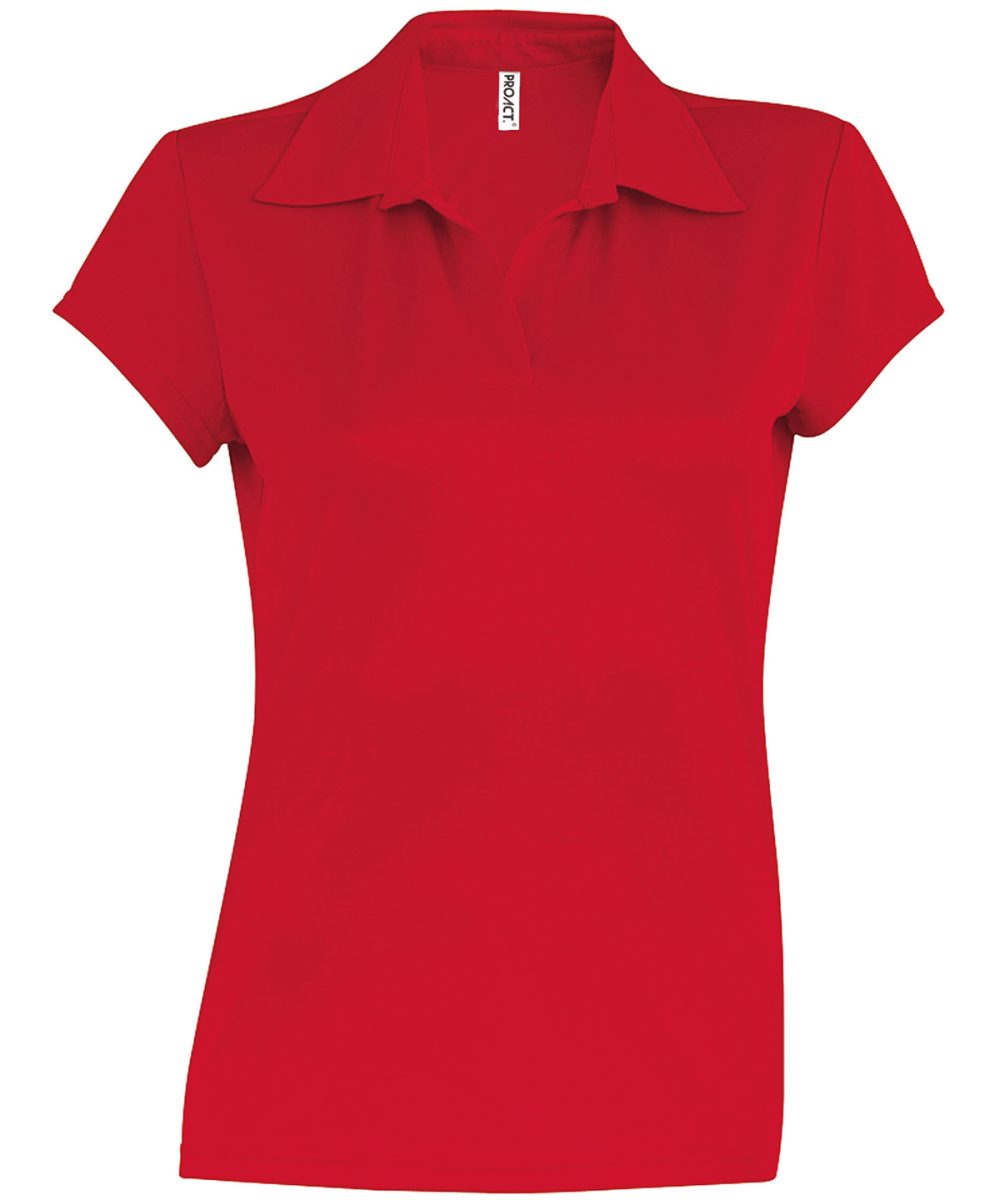 Red Ladies' short-sleeved polo shirt