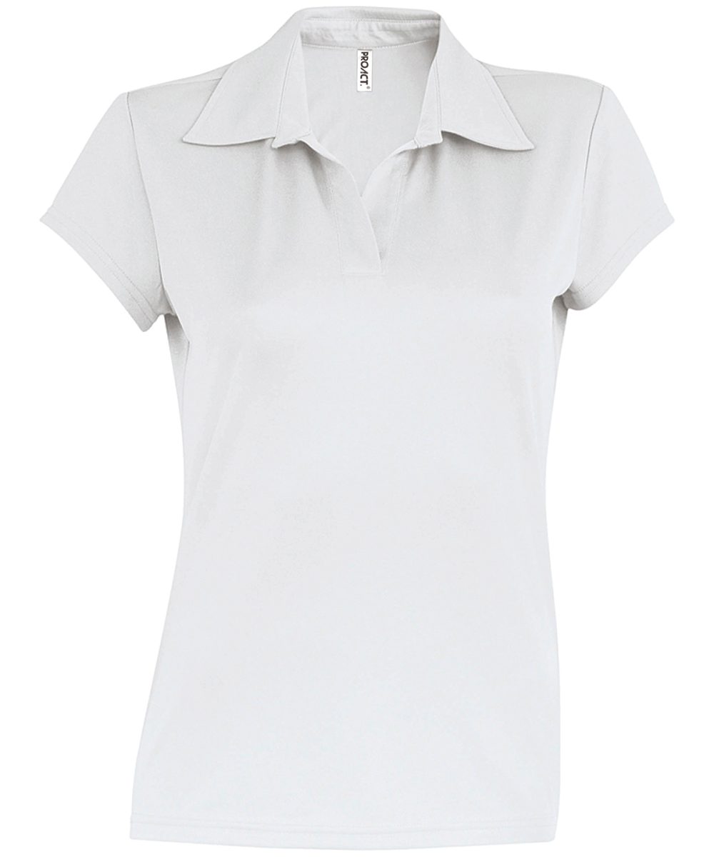 White Ladies' short-sleeved polo shirt