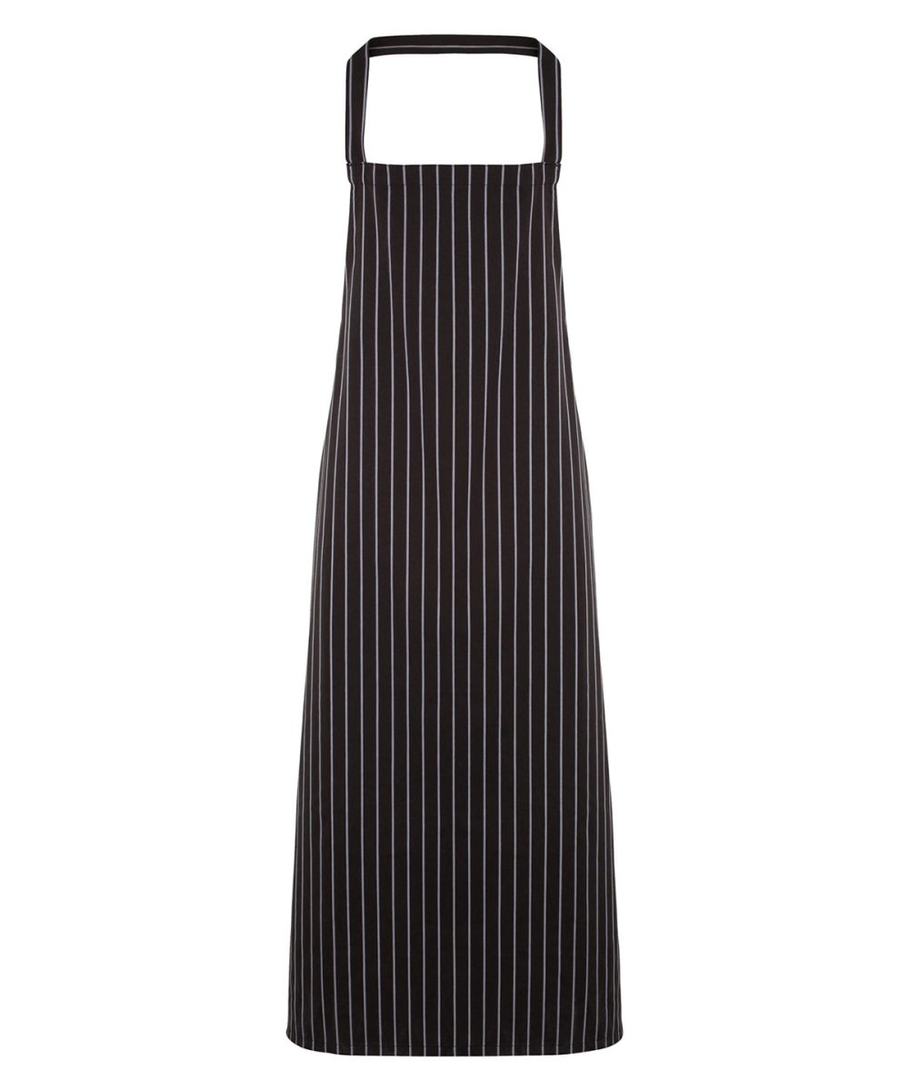 Black/Grey Striped bib apron