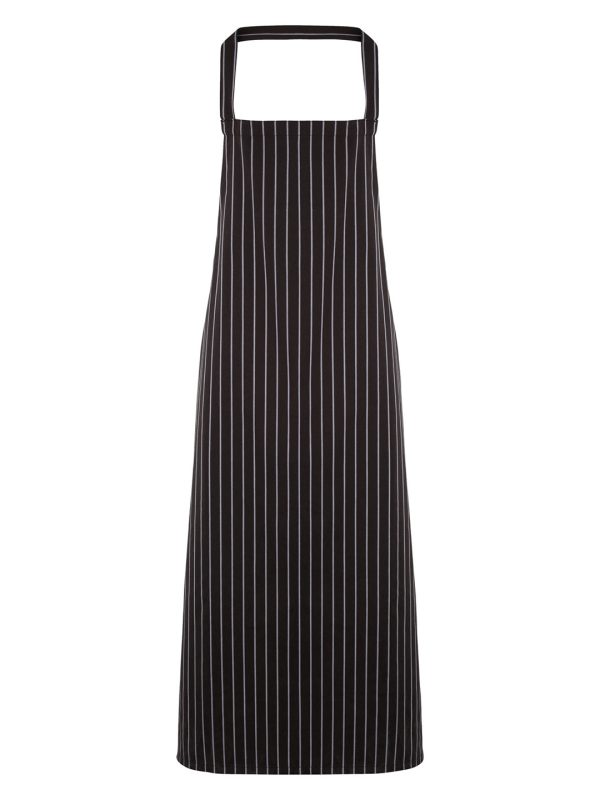 Black/Grey Striped bib apron