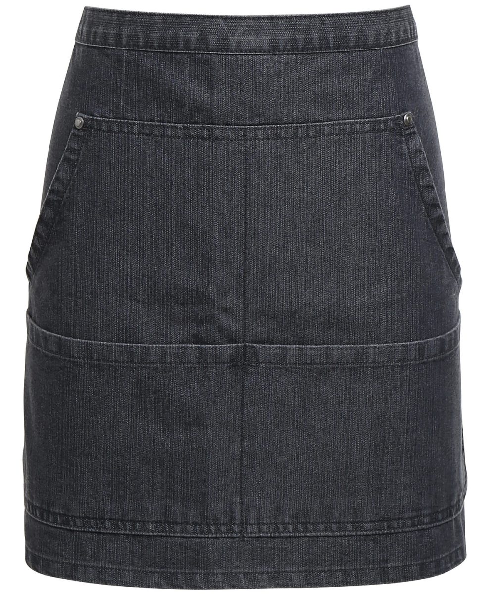 Black Denim Jeans stitch denim waist apron