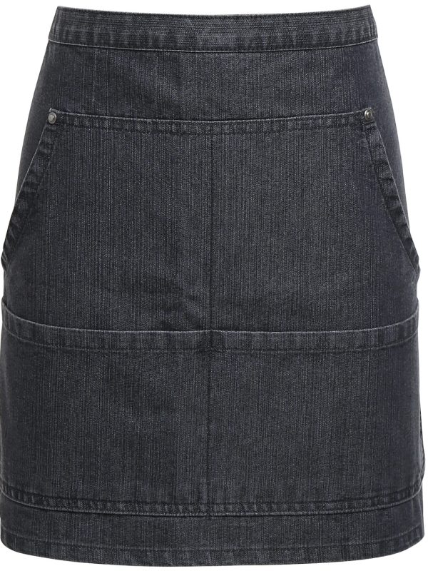 Black Denim Jeans stitch denim waist apron