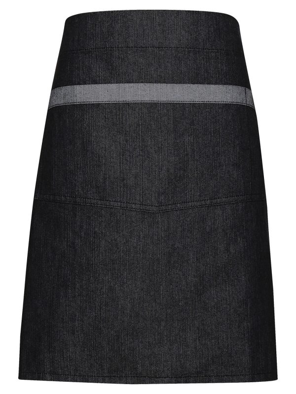 Black Denim Domain contrast denim waist apron