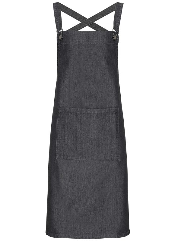 Black Denim Cross back 'barista' bib apron