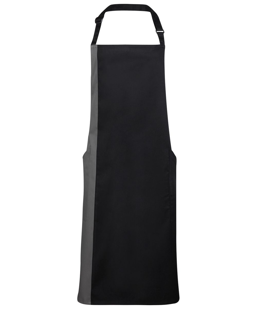 Black/Dark Grey Contrast bib apron