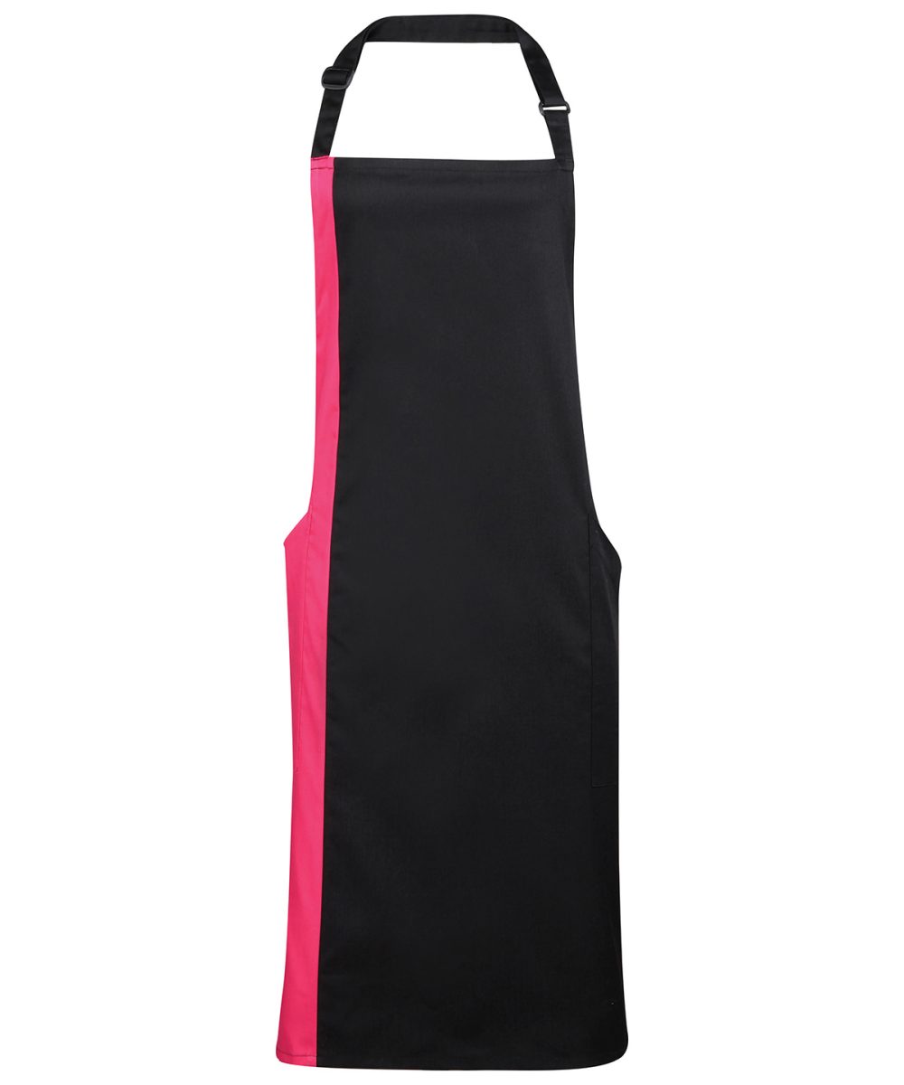 Black/Hot Pink Contrast bib apron