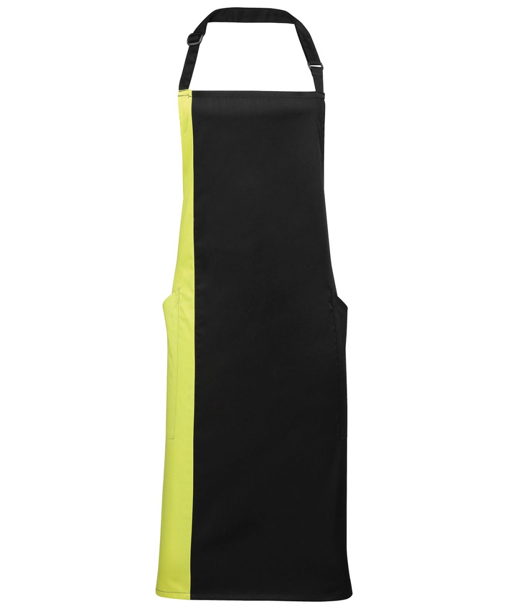 Black/Lime Contrast bib apron