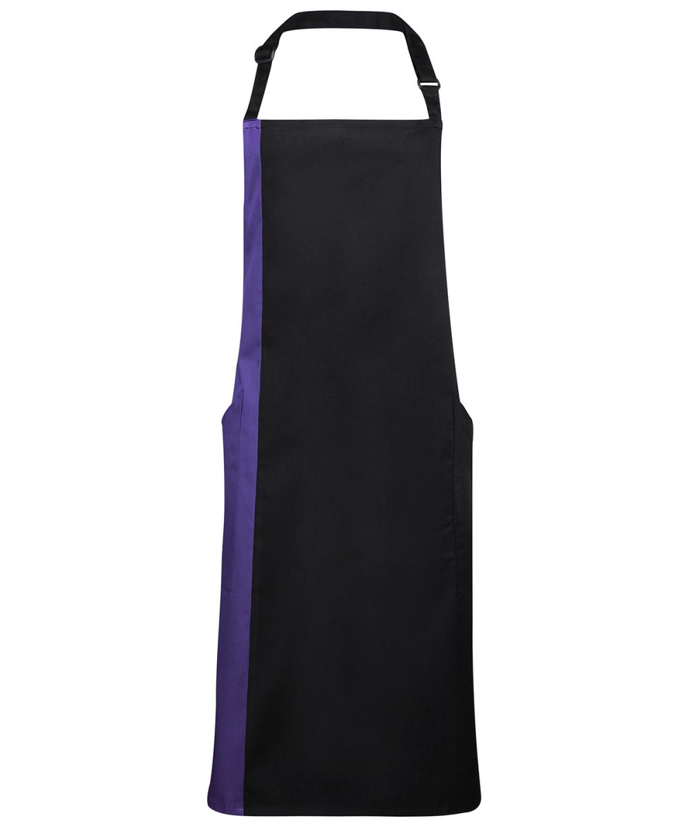 Black/Purple Contrast bib apron