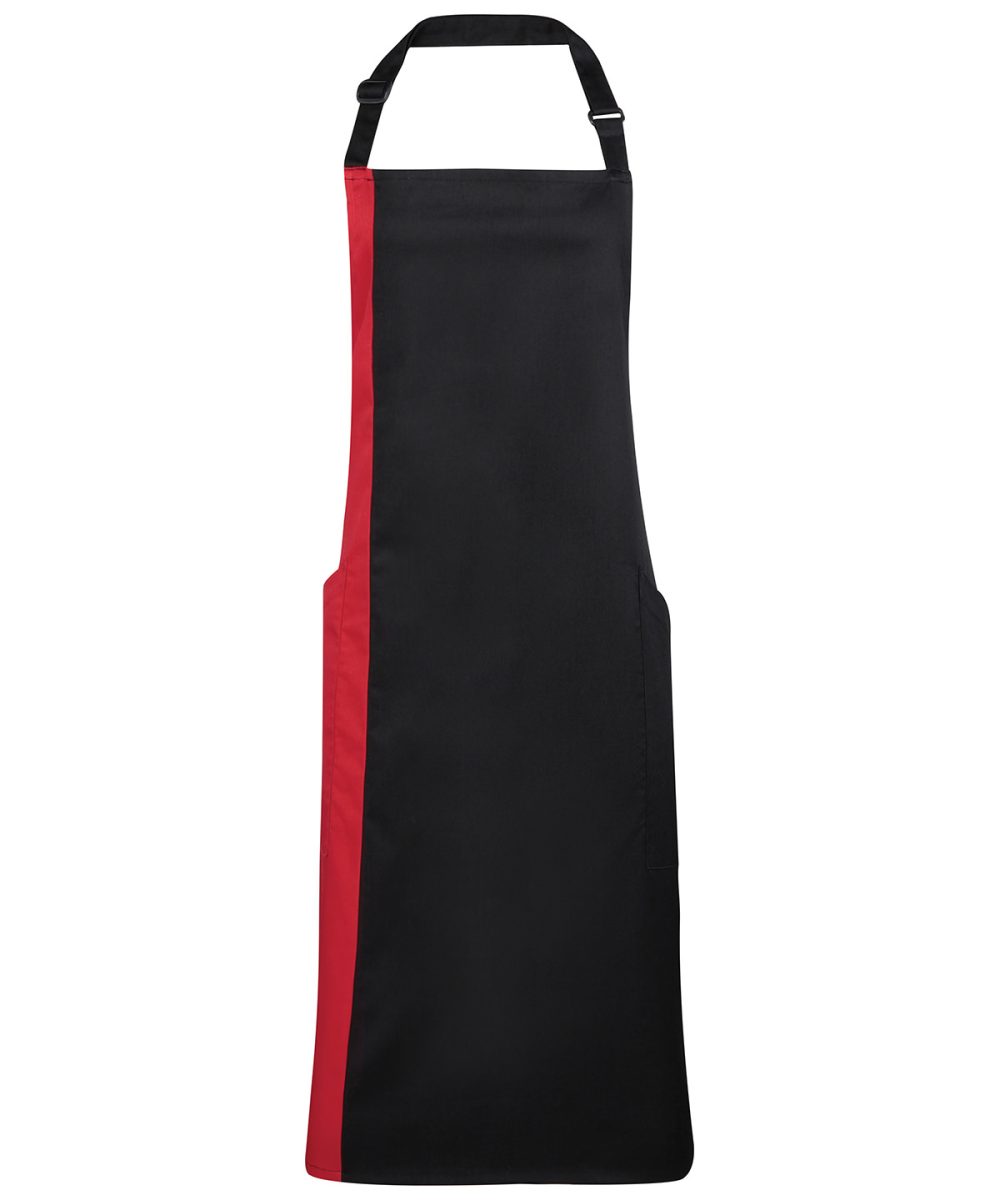 Black/Red Contrast bib apron