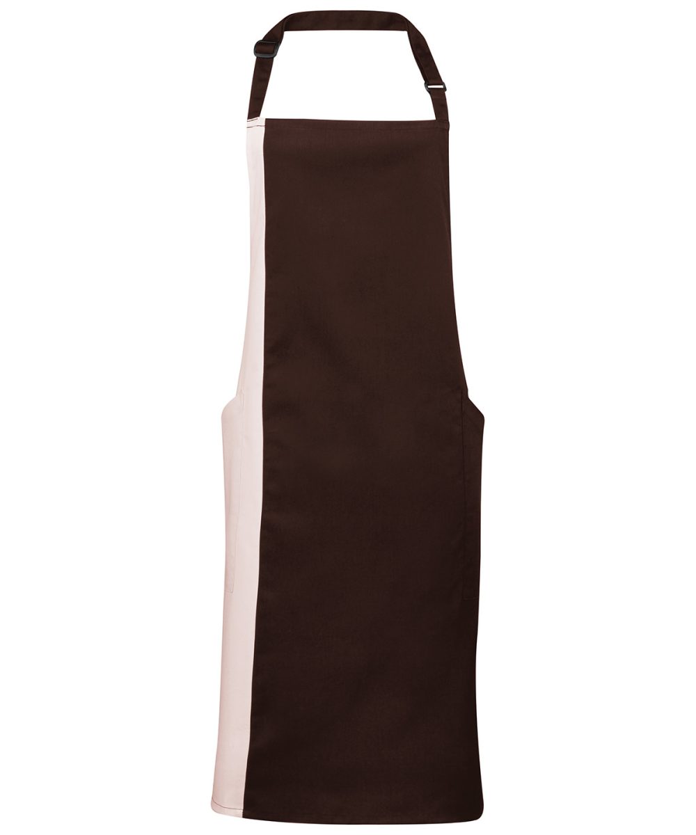 Brown/Natural Contrast bib apron