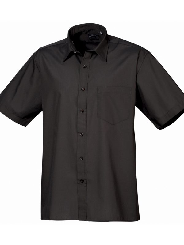 Black Short sleeve poplin shirt