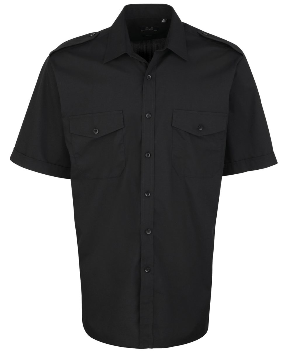 Black Short sleeve pilot shirt