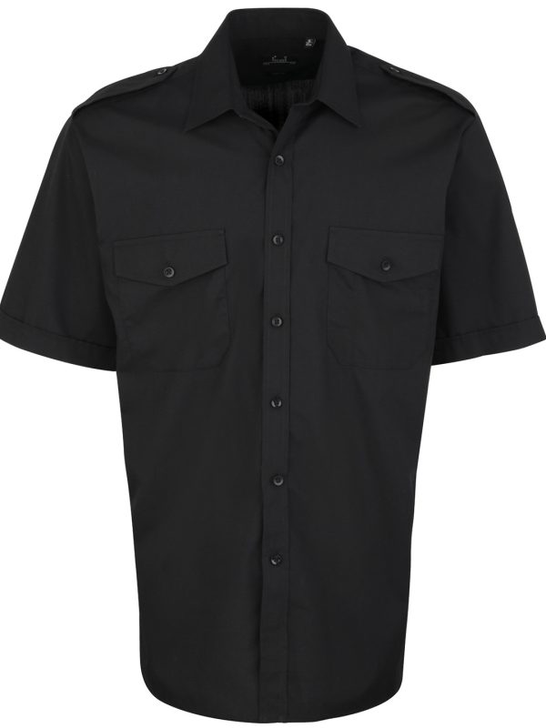 Black Short sleeve pilot shirt