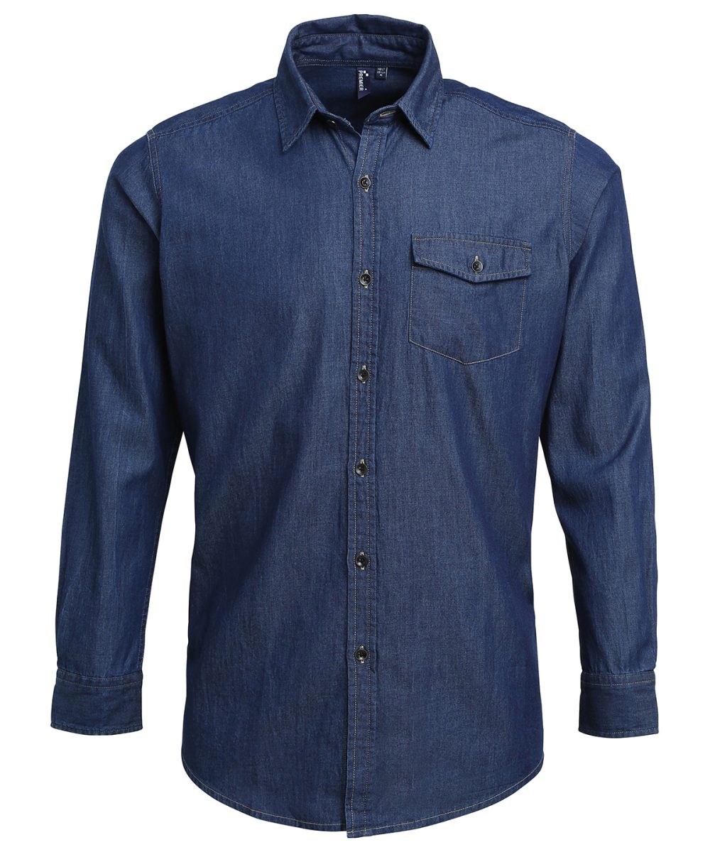 Indigo Denim Jeans stitch denim shirt