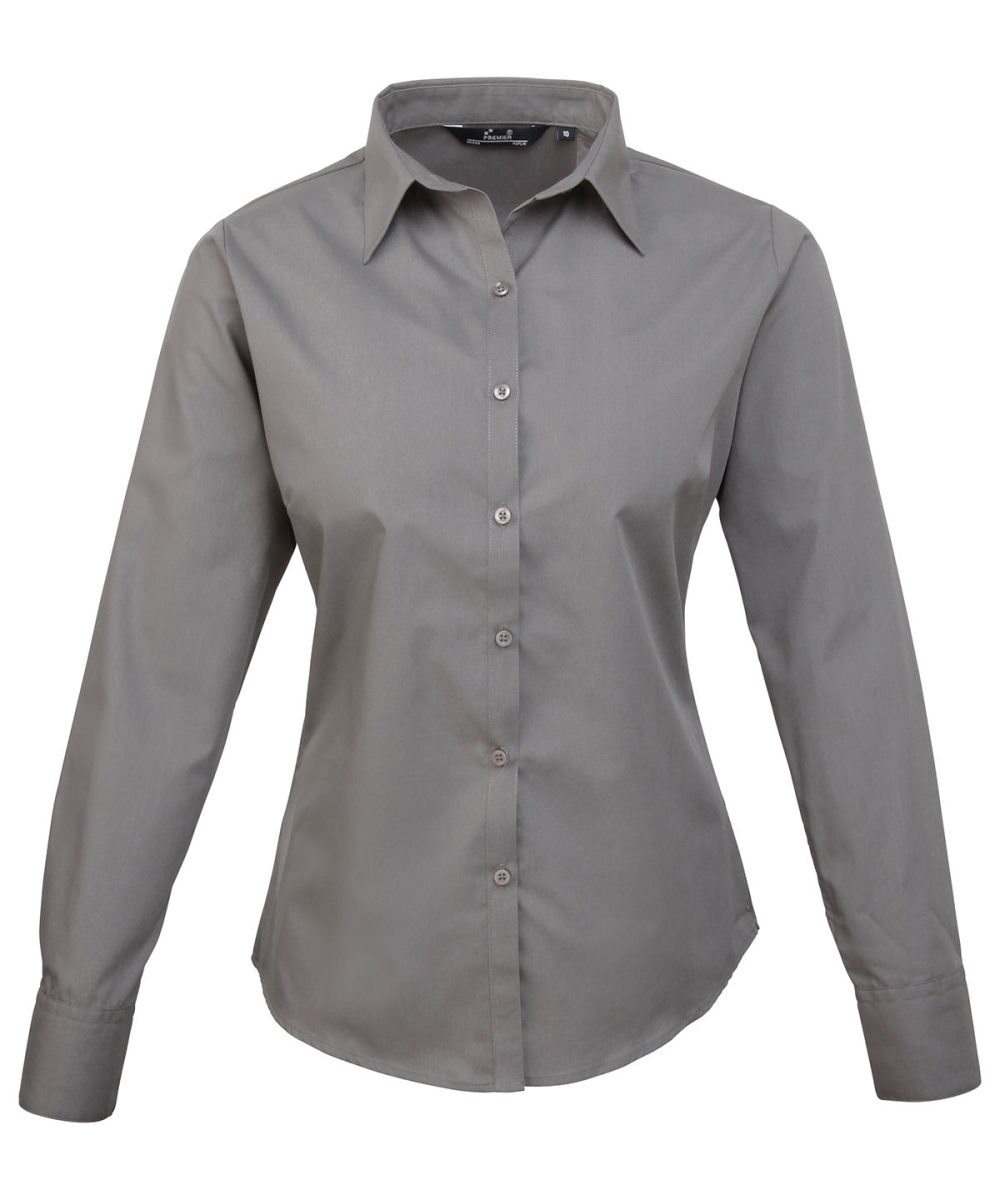 Dark Grey Women's poplin long sleeve blouse