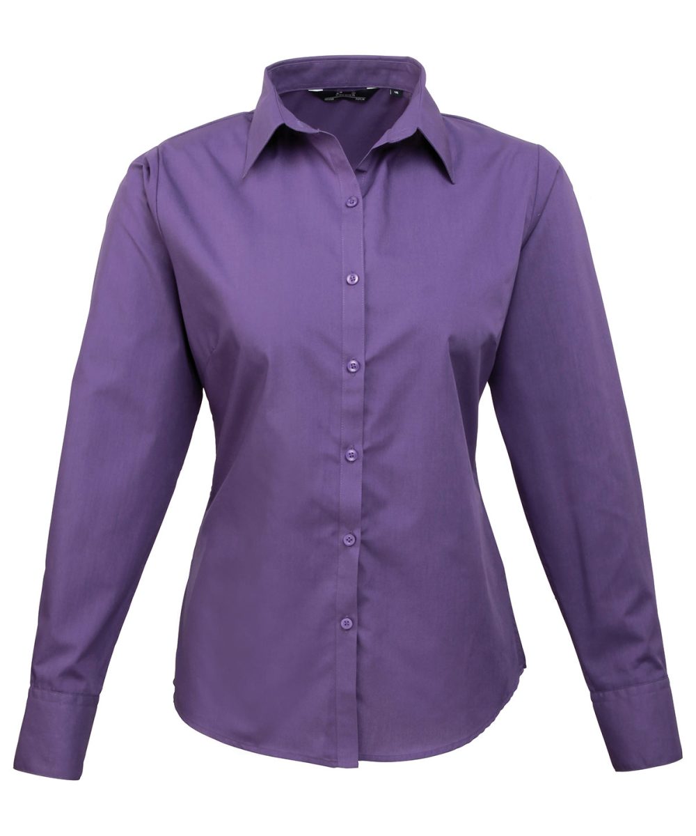 Purple Women's poplin long sleeve blouse