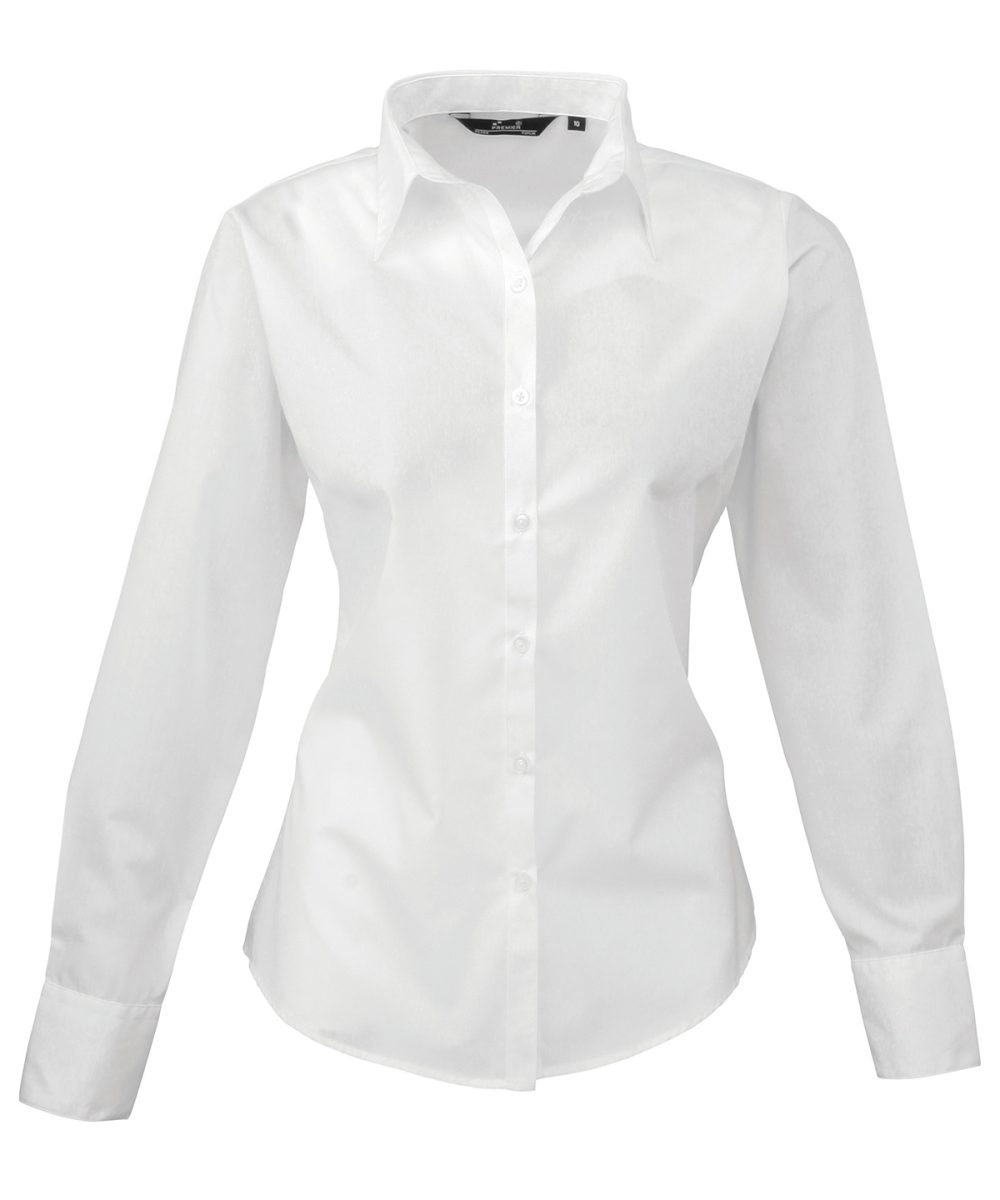 White Women's poplin long sleeve blouse