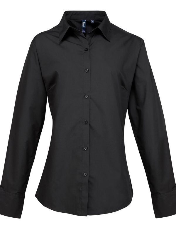 Black Women's supreme poplin long sleeve shirt