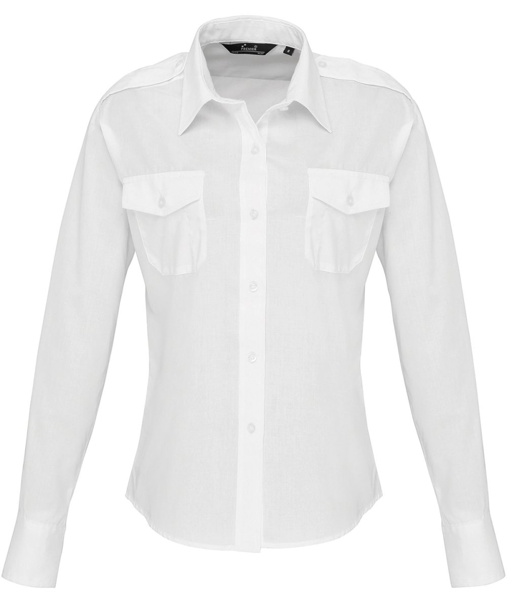 White Women's long sleeve pilot shirt