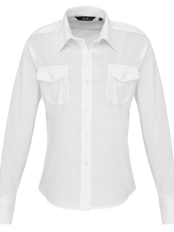 White Women's long sleeve pilot shirt