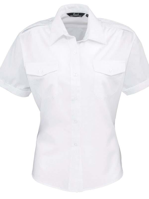 White Women's short sleeve pilot blouse