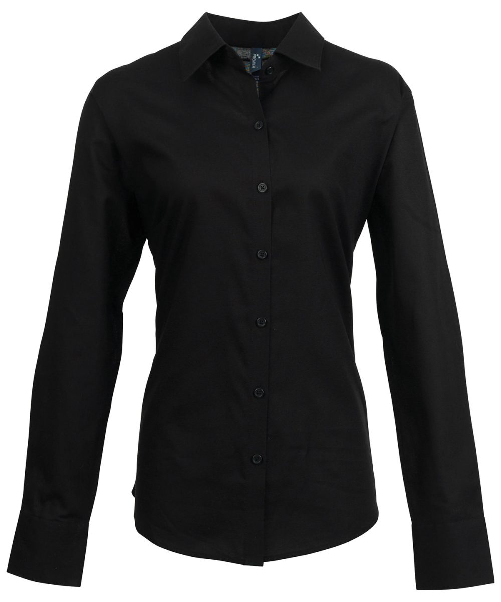 Black Women's signature Oxford long sleeve shirt