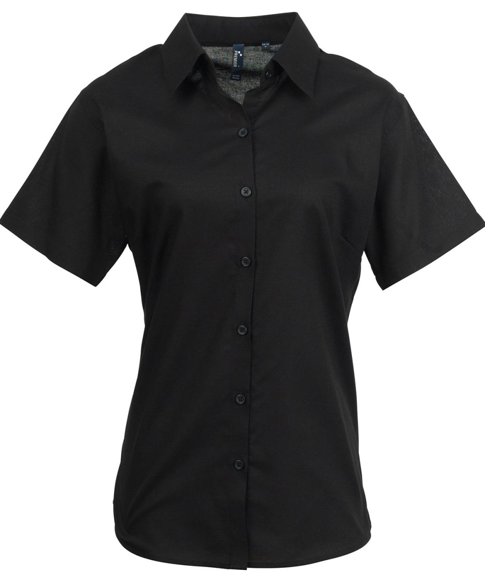 Black Women's signature Oxford short sleeve shirt