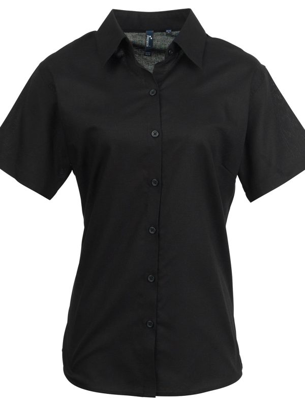 Black Women's signature Oxford short sleeve shirt