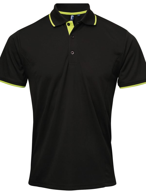 Black/Lime Contrast Coolchecker® polo