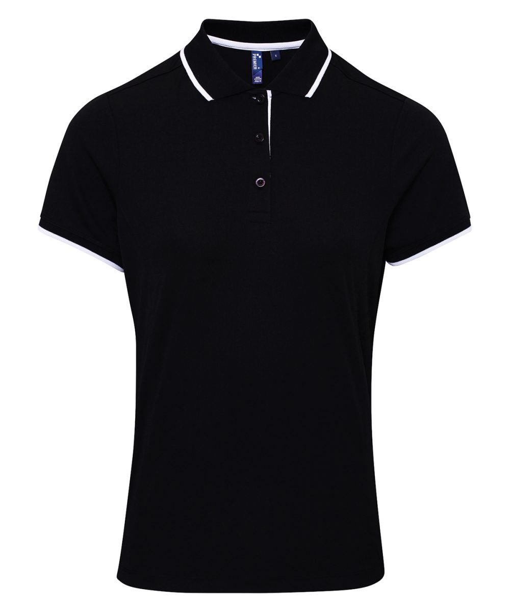 Black/White Women's contrast Coolchecker® polo