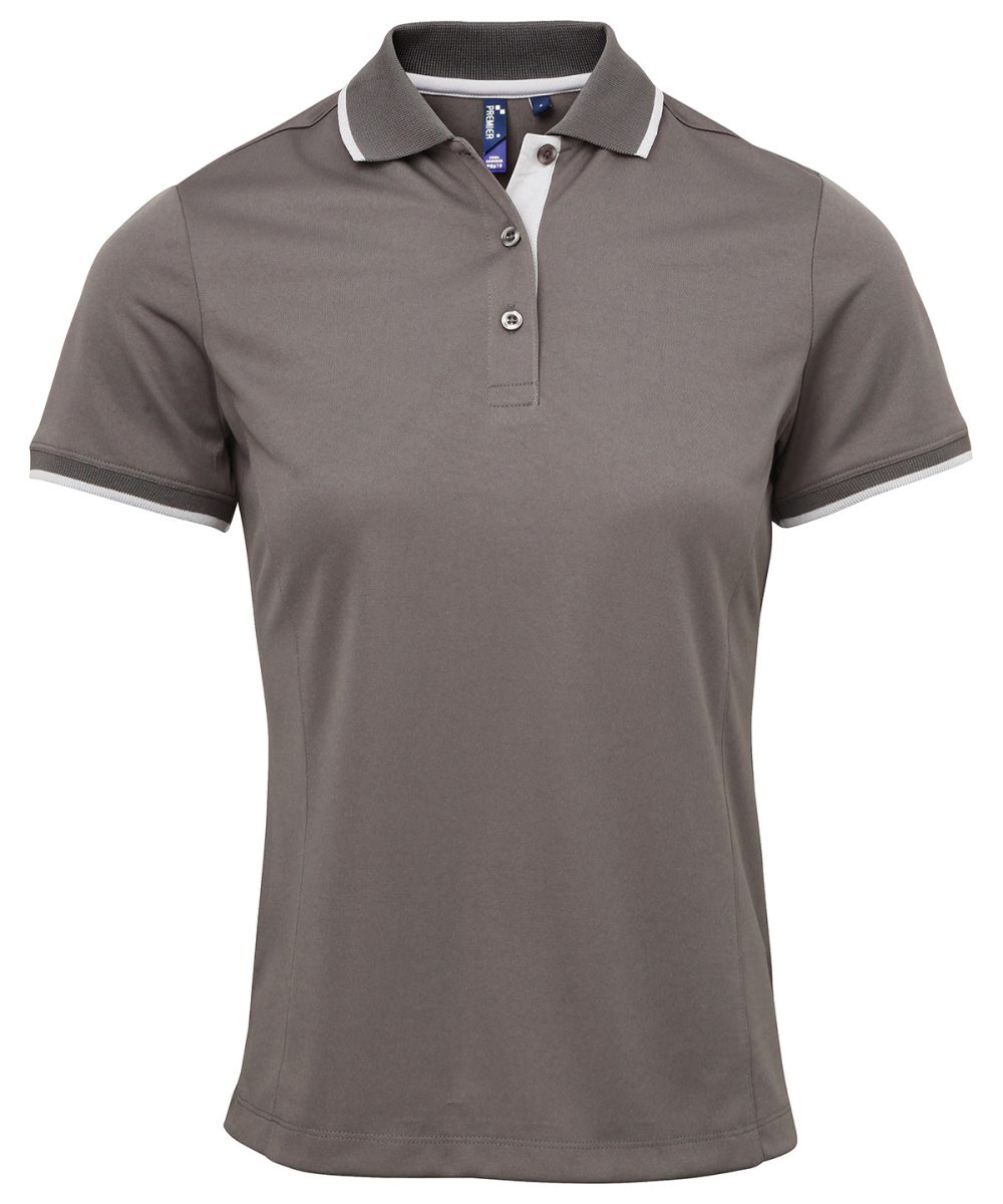 Dark Grey/Silver Women's contrast Coolchecker® polo