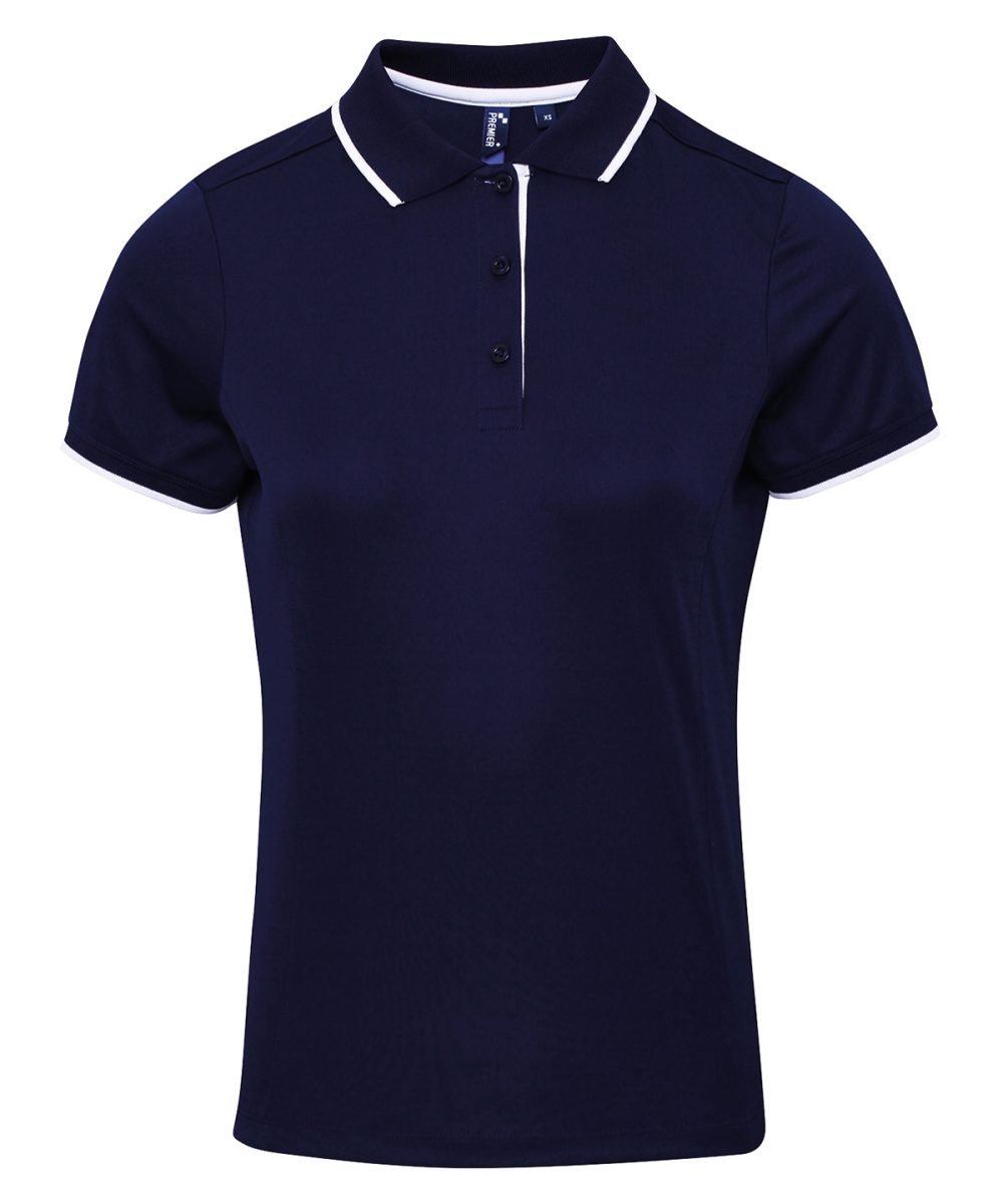 Navy/White Women's contrast Coolchecker® polo