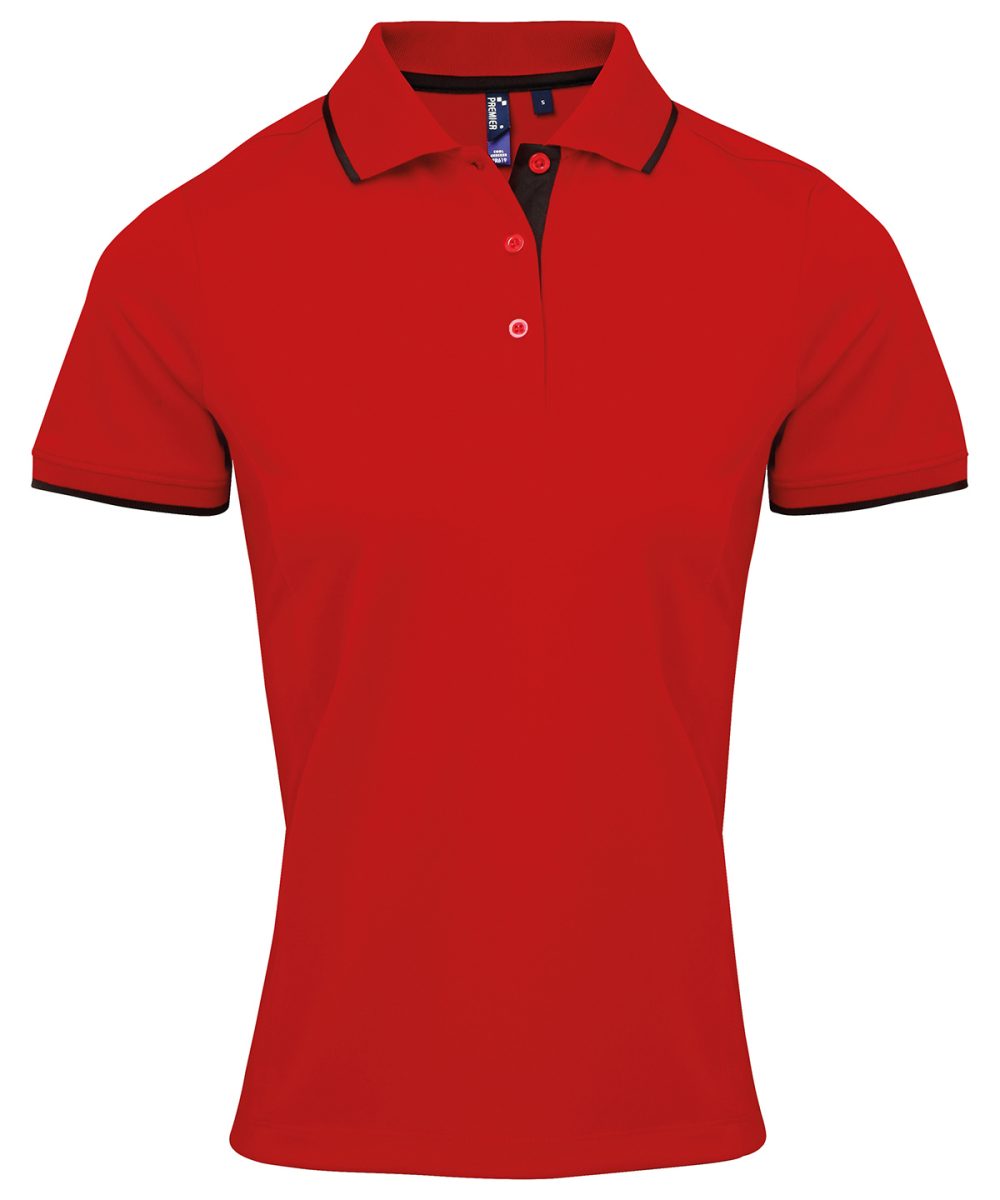 Red/Black Women's contrast Coolchecker® polo