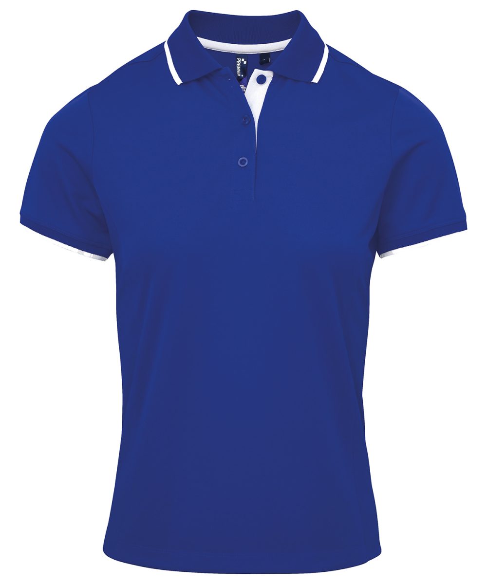 Royal/White Women's contrast Coolchecker® polo