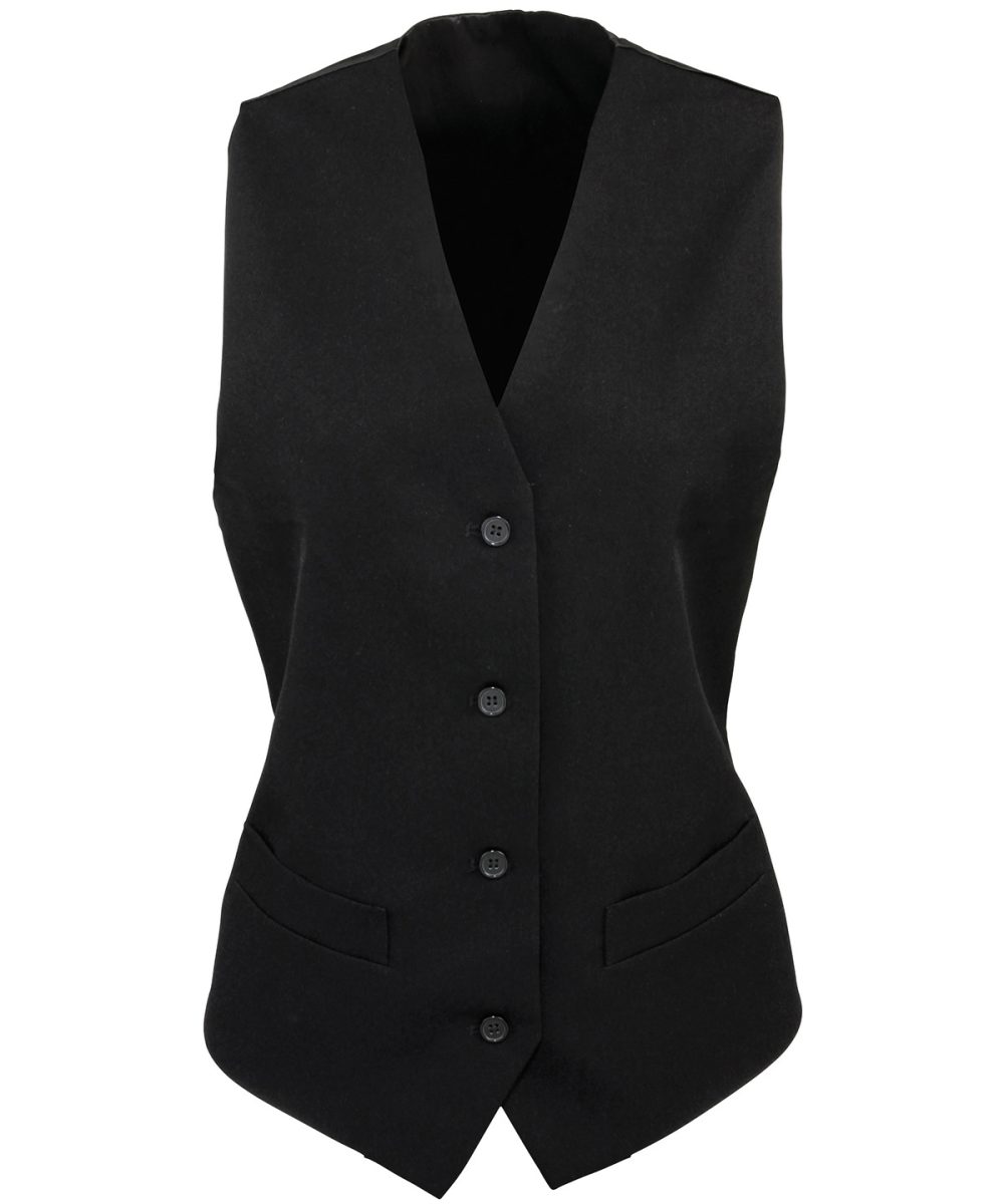 Black Women's lined polyester waistcoat