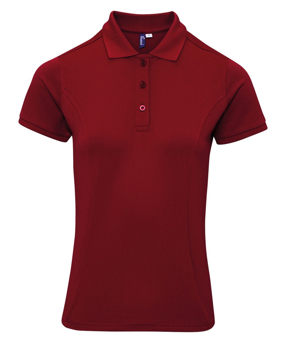 Burgundy Women's Coolchecker® plus piqué polo