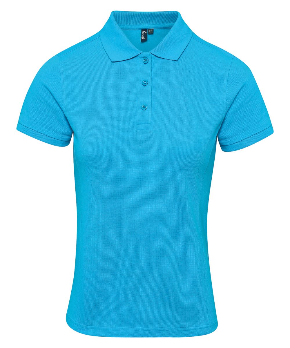 Turquoise Women's Coolchecker® plus piqué polo