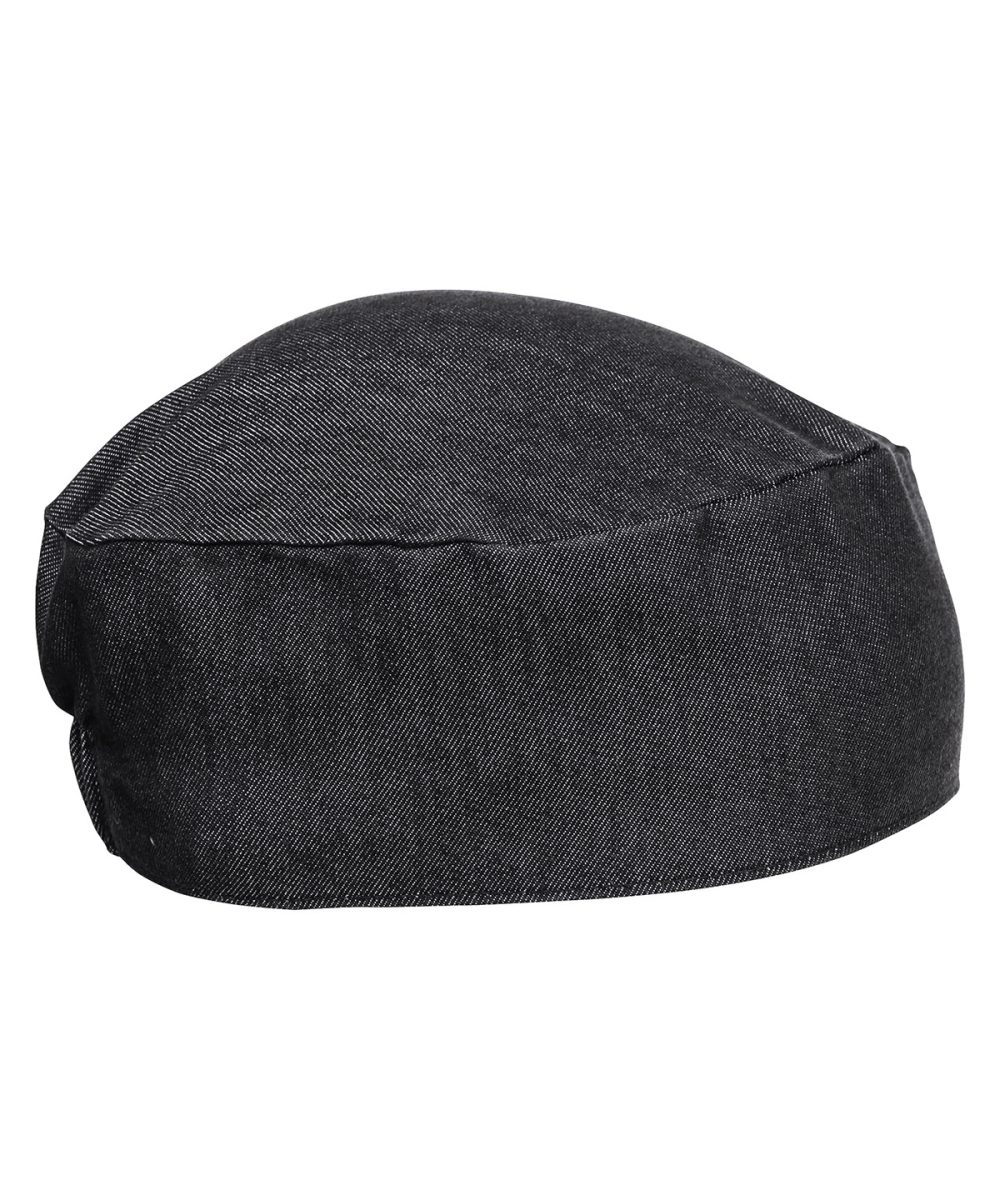 Black Denim Chef's skull cap