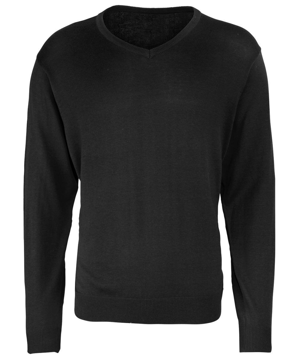 Black V-neck knitted sweater