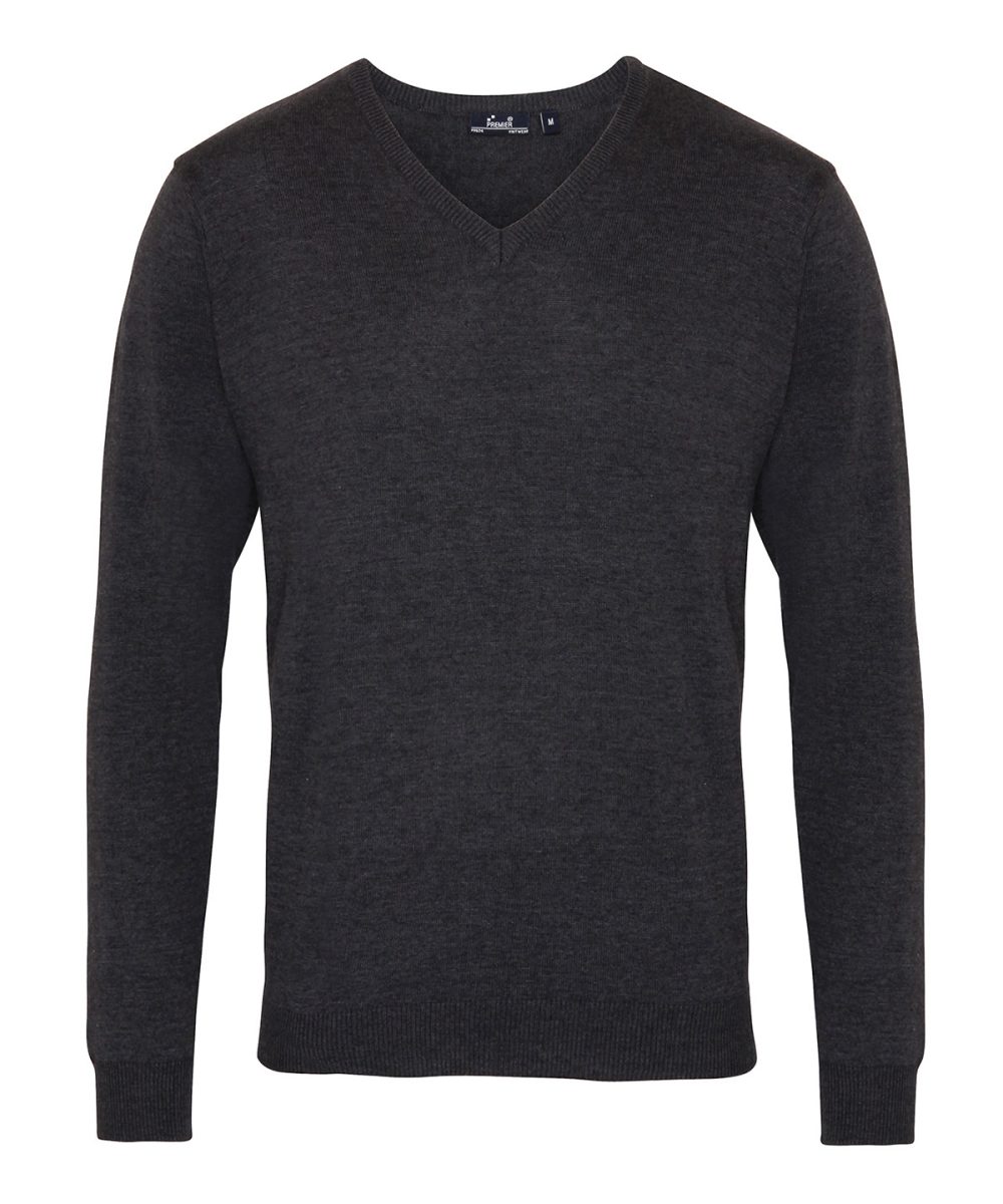 Charcoal V-neck knitted sweater