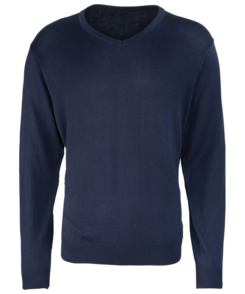 Navy V-neck knitted sweater